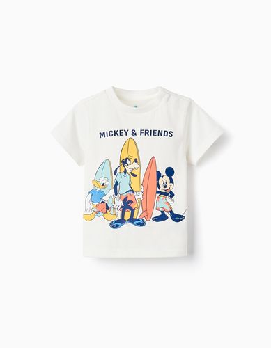 Camiseta de Algodón para Bebé Niño 'Mickey & Friends', Blanco Zippy