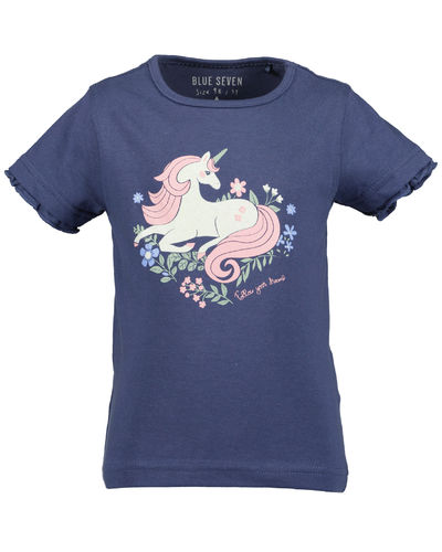 Camiseta manga corta unicornio niña Blue Seven