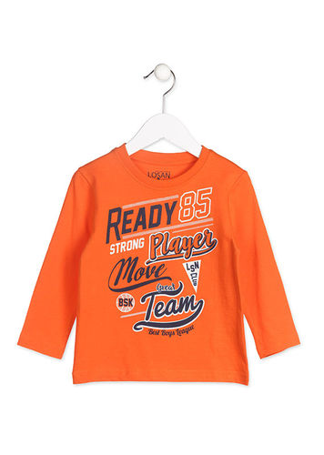 Camiseta de color naranja con estampado LOSAN