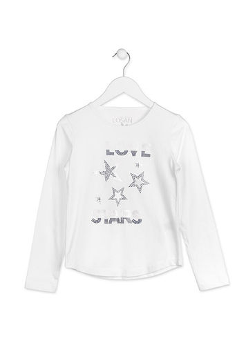 Camiseta con estrellas de color plata de manga larga losan