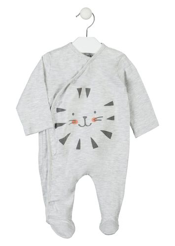 Pijama con estampado engomado de tigre en delantero LOSAN
