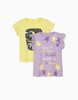 2 Camisetas para Niña 'Moon Child', Lila/Amarillo ZIPPY