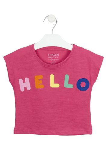 Camiseta de manga corta de color rosa LOSAN