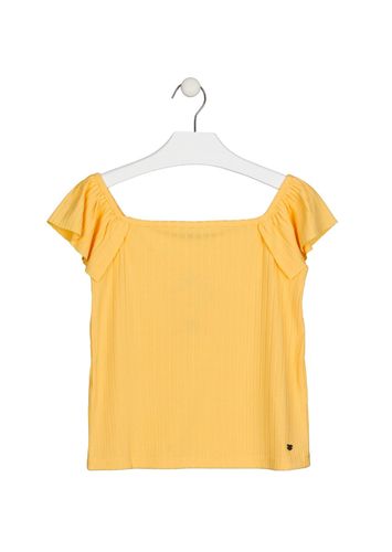 Camiseta en tejido de canalé de color amarillo LOSAN