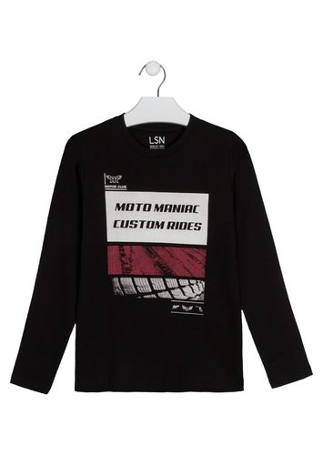 Camiseta de color negro en tejido de algodón LOSAN