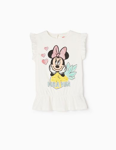 Camiseta de Algodón para Niña 'Pura Vida Minnie', Blanca Zippy