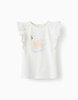 Camiseta con Brillantes y Purpurina 'Swan', Blanco Zippy
