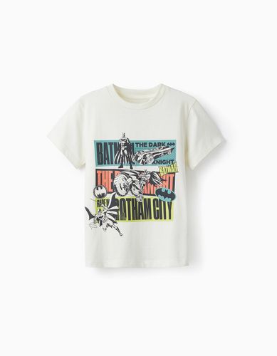Camiseta de Algodón para Niño 'Batman', Blanco Zippy